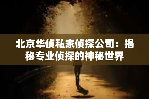 北京华侦私家侦探公司：揭秘专业侦探的神秘世界