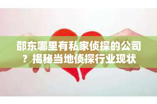 邵东哪里有私家侦探的公司？揭秘当地侦探行业现状