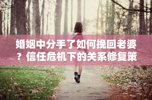 婚姻中分手了如何挽回老婆？信任危机下的关系修复策略